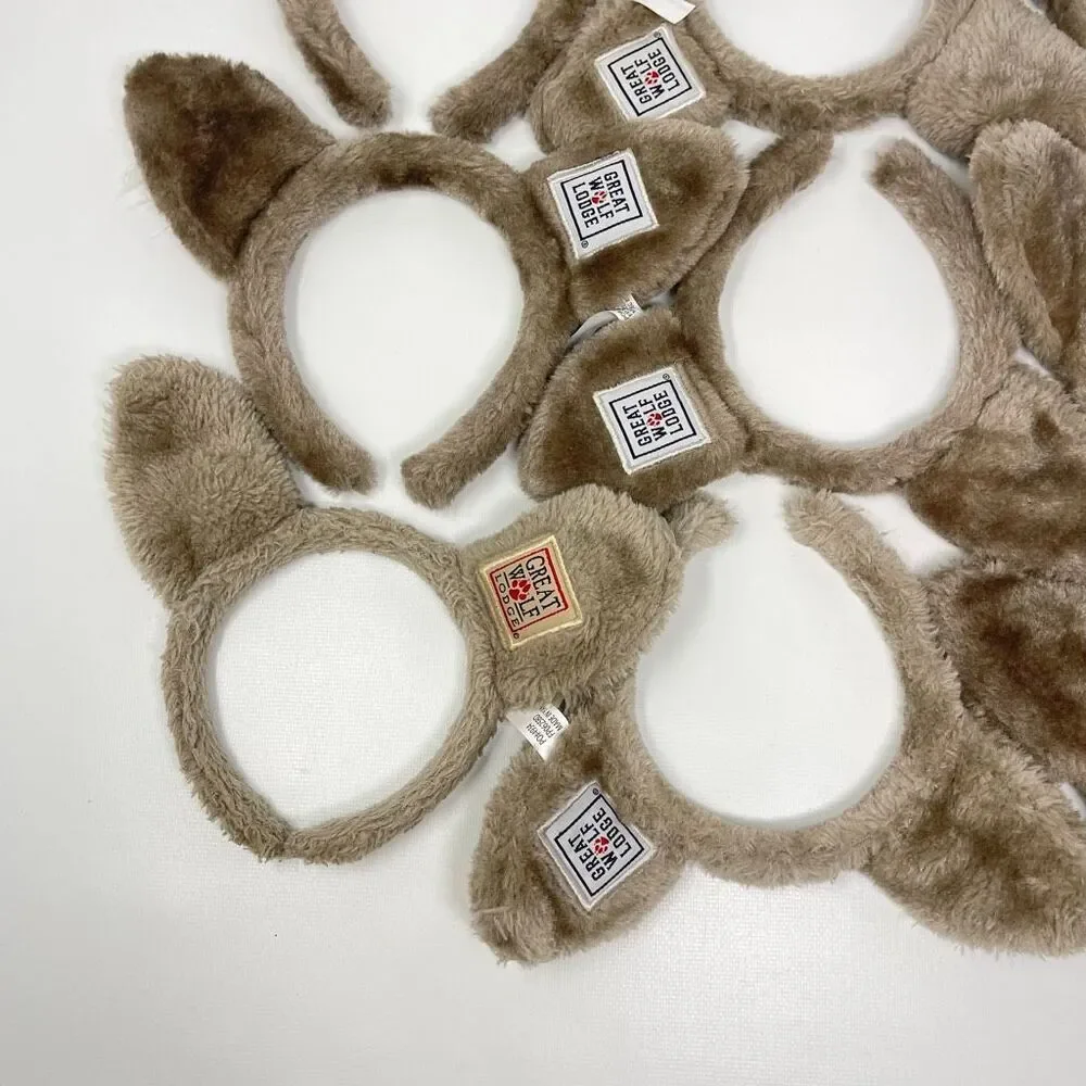 Great Wolf Lodge Wolf Ears Lot of 9 Headbands Gray Souvenir Wolfie Dress Up